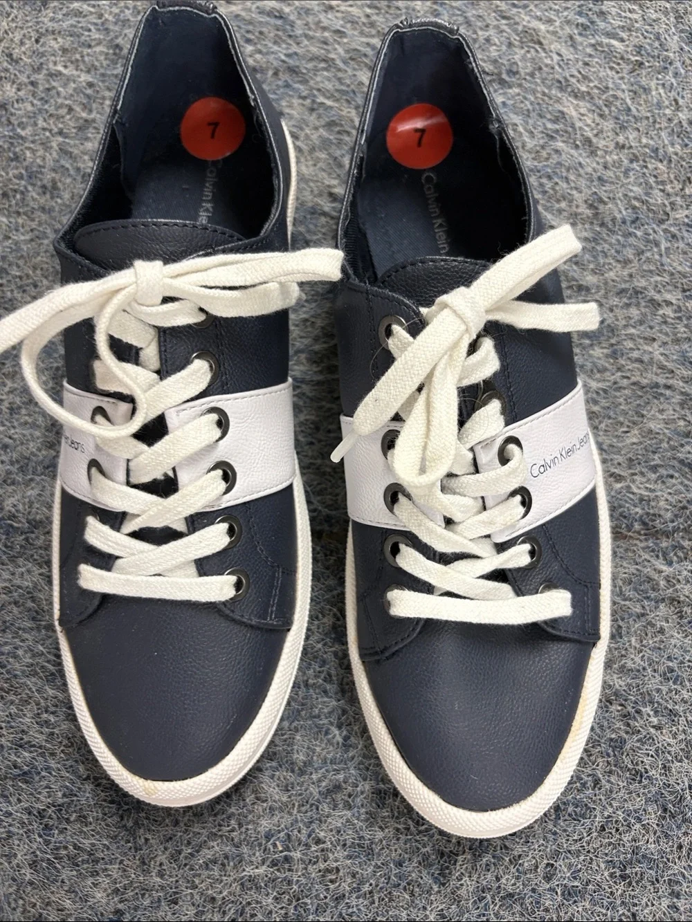 Calvin Klein Navy and White Low-Top Sneakers